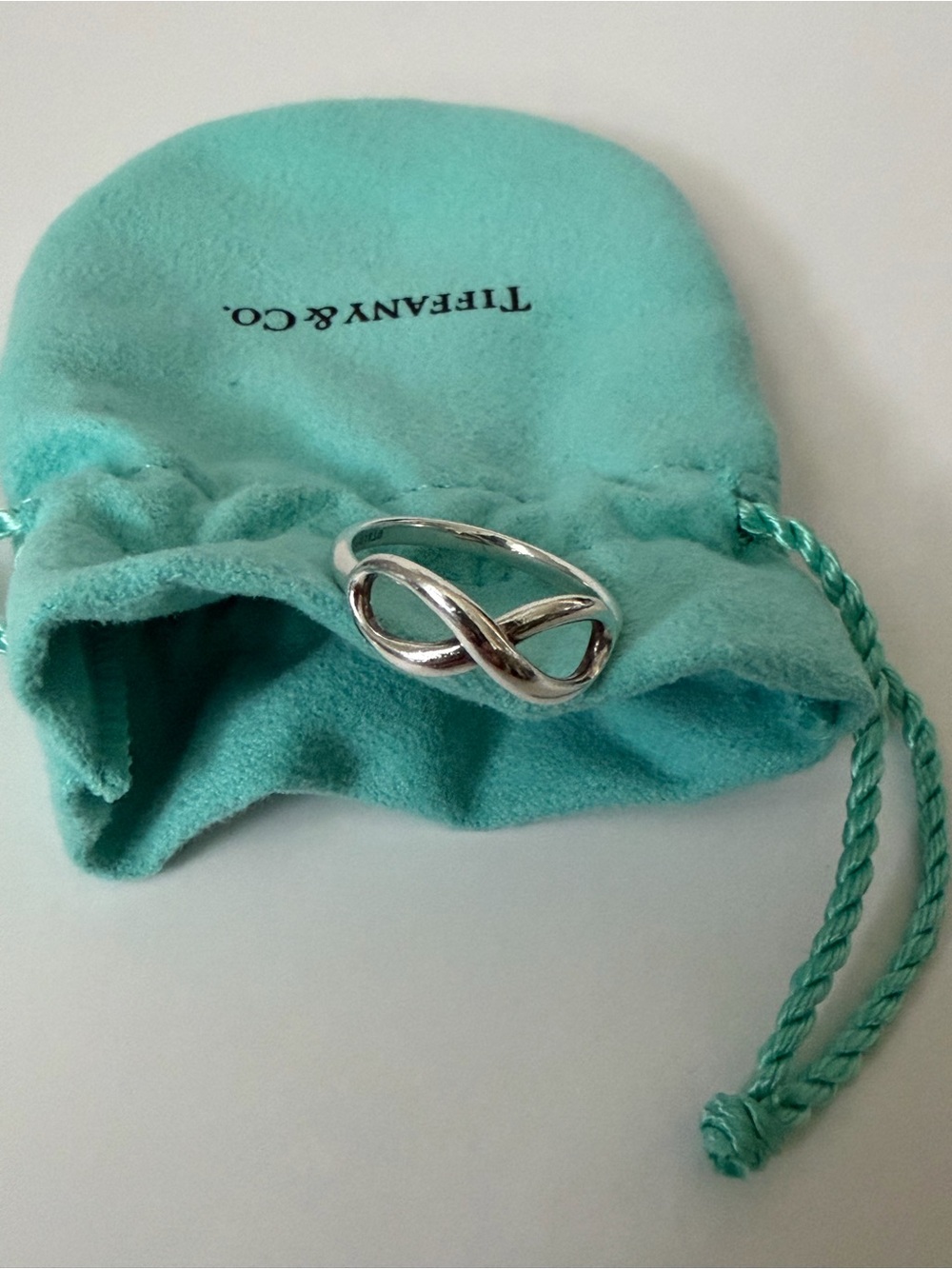 Tiffany & Co. Sterling Silver Infinity Ring - Size 8.5 - 0088
